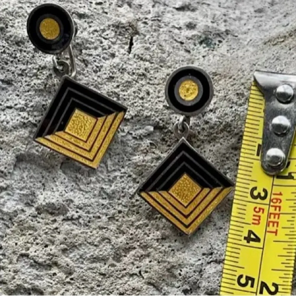 Margo De Taxco Art Deco Mid Century Black and Yellow Sterling Silver Mexico - Picture 4 of 6